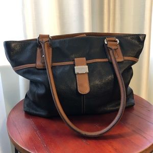 Tignanello Black & Brown Genuine Leather Bag